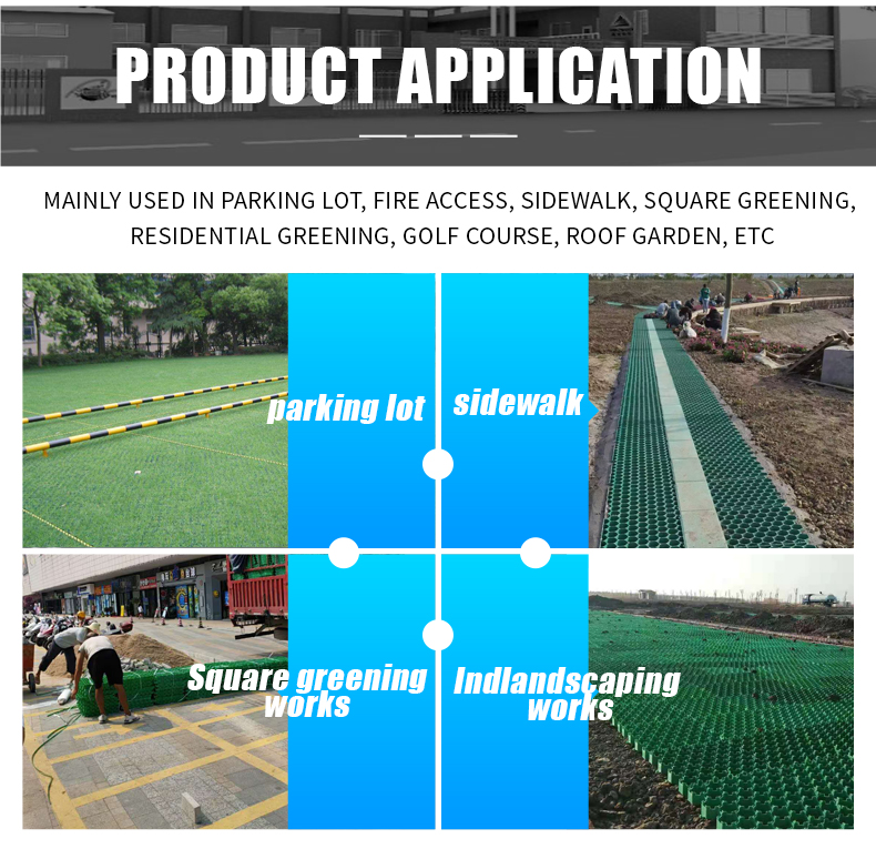 HDPE Grass Paver Grid for Parking Lot and Driveway Onsite Inspection After-sale Service