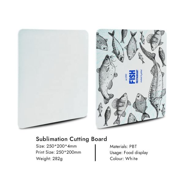 10*8 Inch Plastic PBT Blank Sublimation Cutting Board Custom Rectangle Sublimation Chopping Board