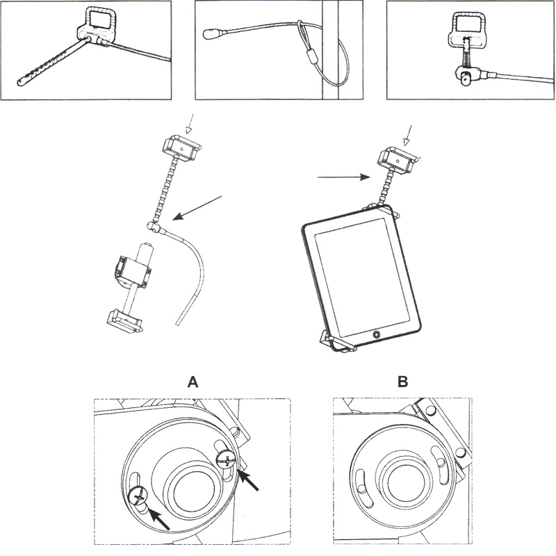 COMER Anti-grab Tablet panel computer stand high security for digital merchandise mobile phone stores