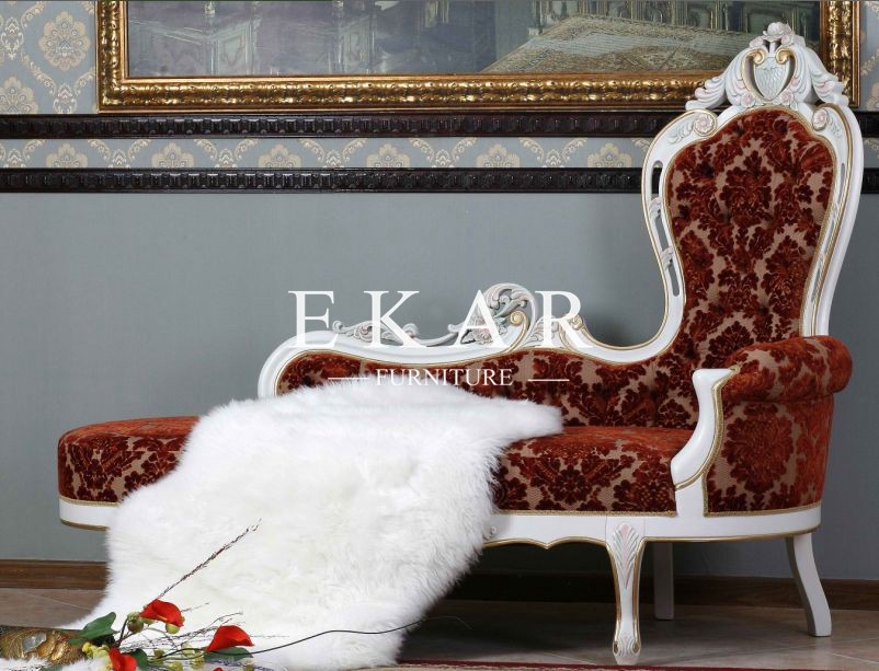 Classic Recliner Elegant Wooden Wood Frame Sofa Luxury Chaise Lounge
