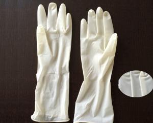 China Polymer Coating Sterile Latex Surgical Gloves / Long Arm Latex Gloves wholesale