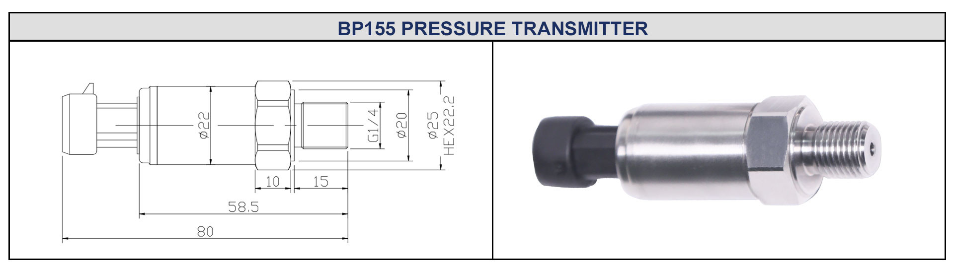 Air Water Oil Industrial Pressure Sensor Ceramic Diaphragm Pressure Transmitter