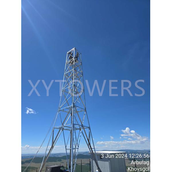 Galvanized Cell Phone Steel Pole Telecommunication Rooftop Tower