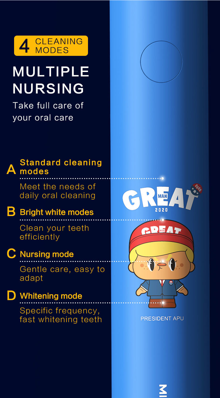 Sonic ELectric Toothbrush With Multiple Modes,IPX7 Waterproof Sonic ELectric Toothbrush With Smart Timer