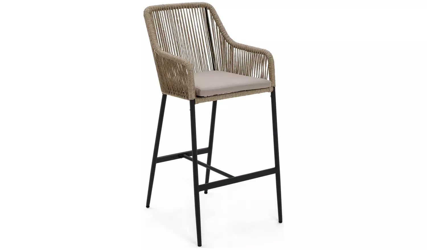 Modern Design AJUNION Metal 4 Seater Garden Bar Set Rattan Weave Outdoor Dining Set