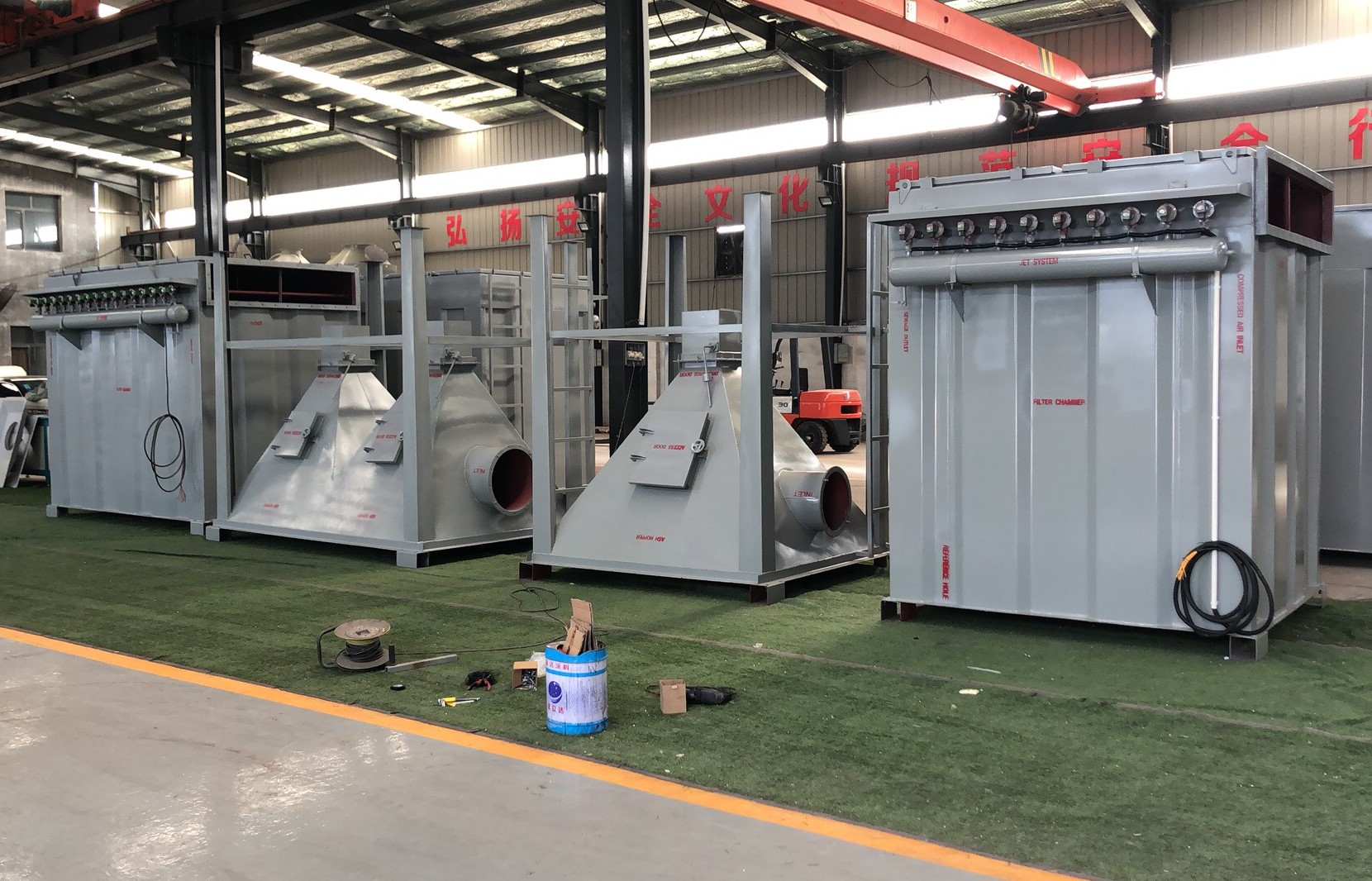 Wind Cleaning Process Air Jet Filter Bag Dust Collector for 3kw Rotary Kiln