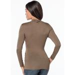 Sexy Long Sleeve Tight Fitted Deep V-Neck Surplice Tops For Women