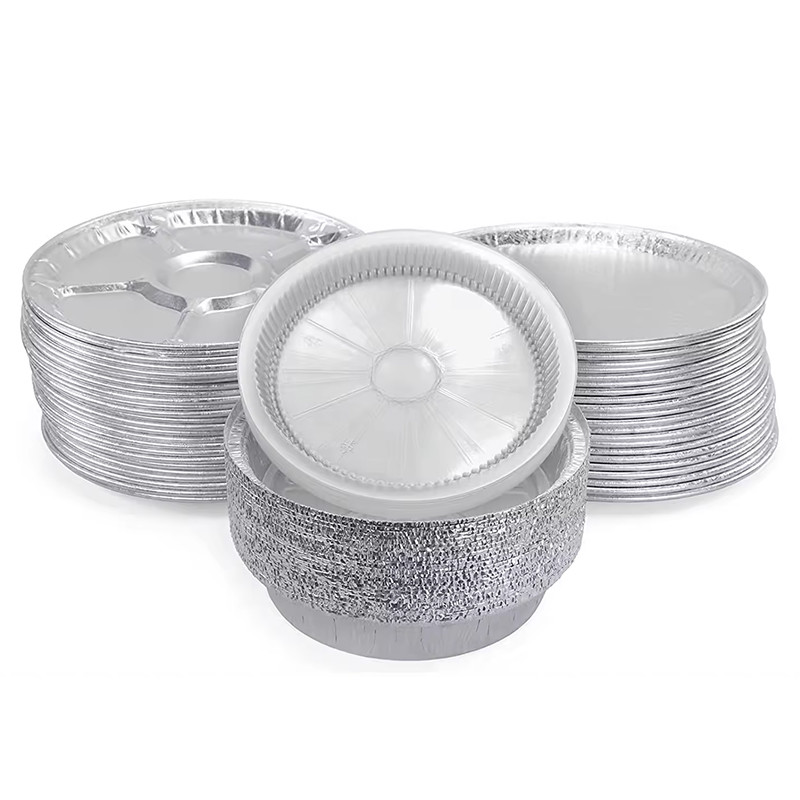 Round Aluminum Foil Pizza Baking Pans / Trays With Plastic / Foil / Paper Lid