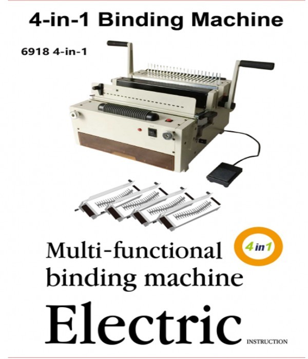4 In 1 Office School Electric Desktop Binding Machine Wire Coil Comb Punching Binding Machine
