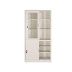 School Furniture Hygienic Two Glass Door Filing Cabinet Corrosion Resistant