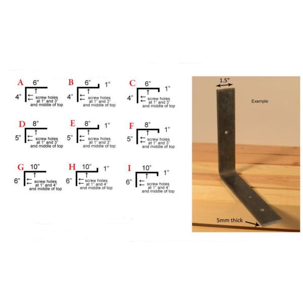 Powder Coated 12 Inch Industrial Forged Steel Floating Shelf J Bracket with UP L Down Lip Floating Brackets