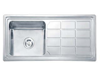 Single Bowl Drop In Stainless Steel Single Bowl Sink With Drainboard