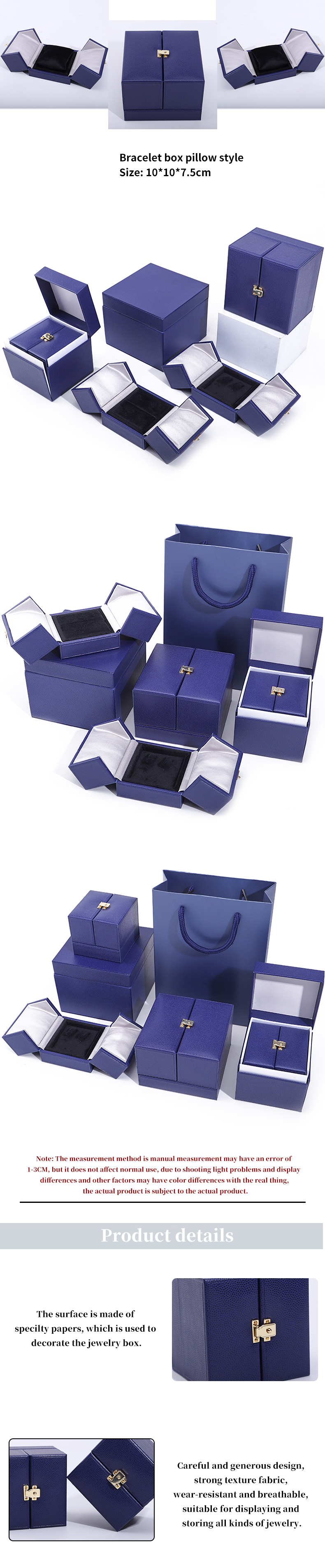 Double Door Storage Velvet Jewelry Box for Newest Style Packaging of Luxury Accessories