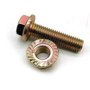 China DIN6921 Serrated M16 Class 12.9 Flanged Hex Head Bolt Yellow Zinc Plated wholesale