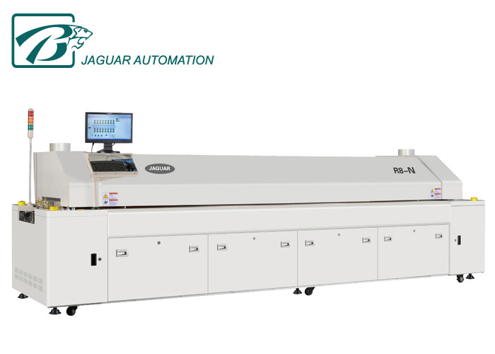 Nitrogen PCB SMT Reflow Oven 5300 × 1400 × 1550mm Dimension Forced Air Cooling