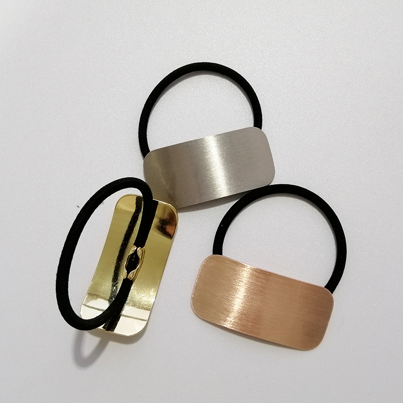 high ponytail hair ties Bands Elastic holders Fashion Women Alloy Geometric Simple 5.5x2.7cm