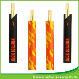 China Bamboo Chinese Takeaway Chopsticks 23cm Natural Twins Open Paper Packing wholesale