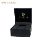 Wholesale Custom Cardboard Luxury Black PU Leather Watch Box Packaging With Logo