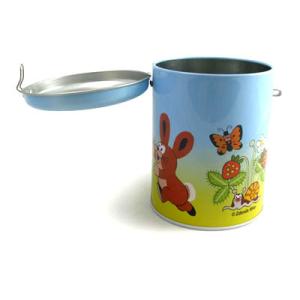 China round coin bank tin box with lock wholesale