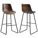 26.9LBS 42.5”H Counter Height Dining Chair Sets Of 2 Vintage Leather Barstools