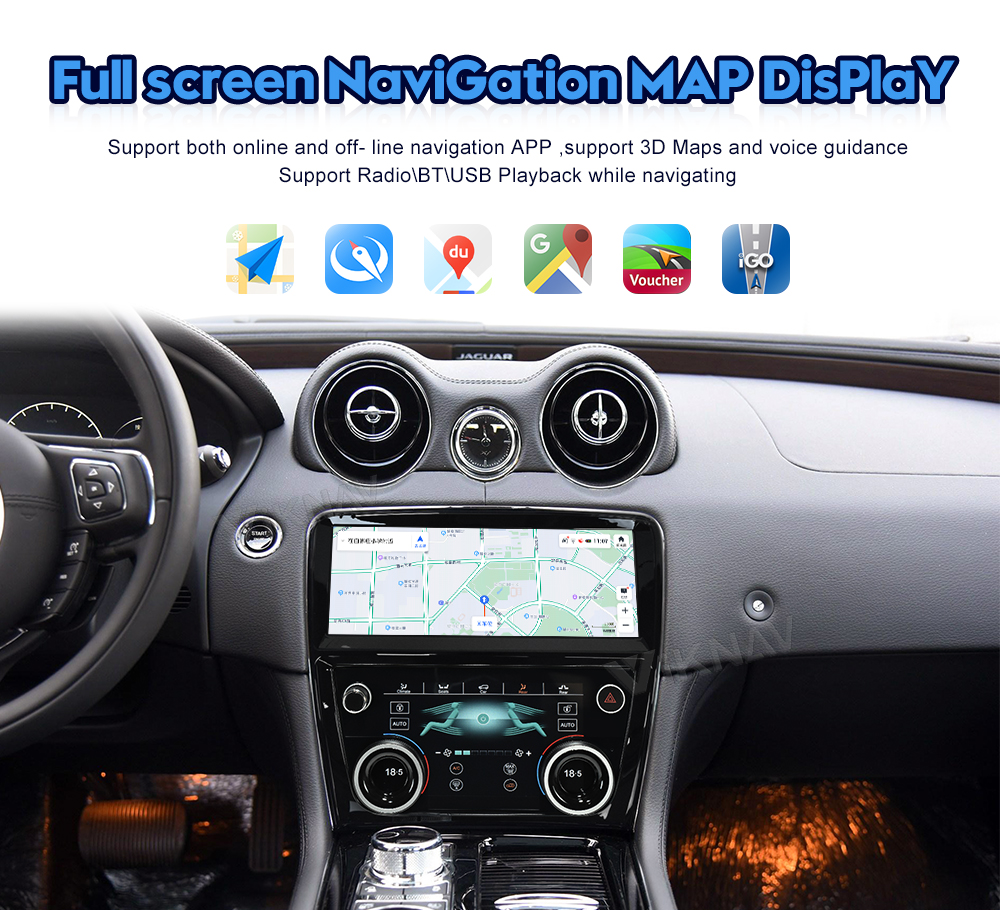 10.25 inch Touch Screen Stereo For 2009-2018 Jaguar XJ XJL Multimedia Player Stereo Android GPS Navigation Carplay
