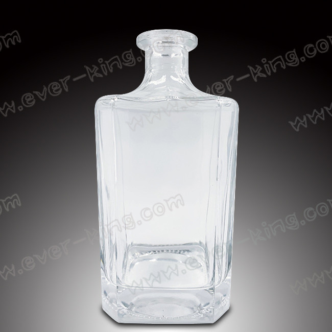 FDA Cork Sealing Crystal Flint Rum Glass Bottle