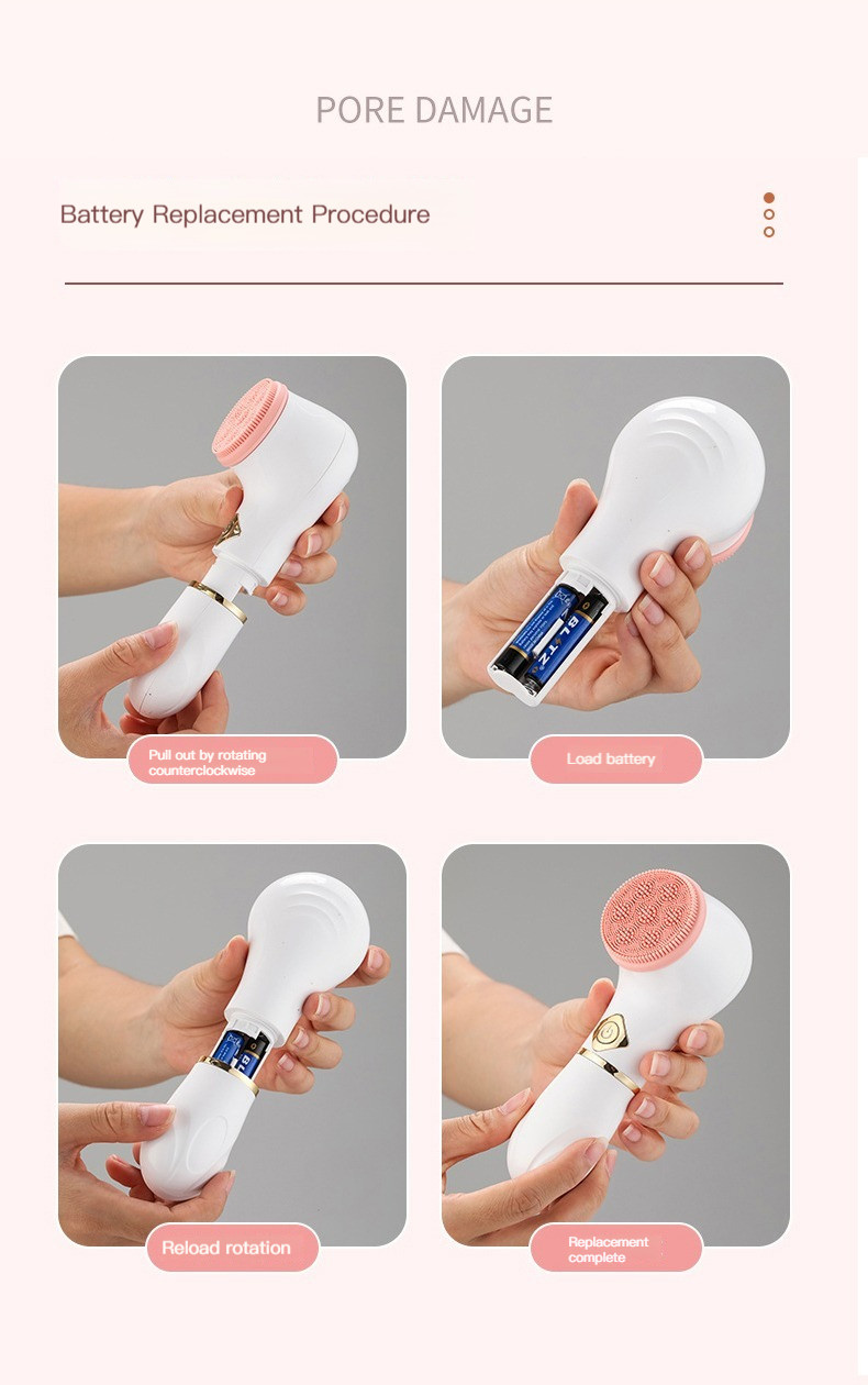 DC1.5V 6000rpm Deep Cleaning Face Brush Equipment Px7 Waterproof