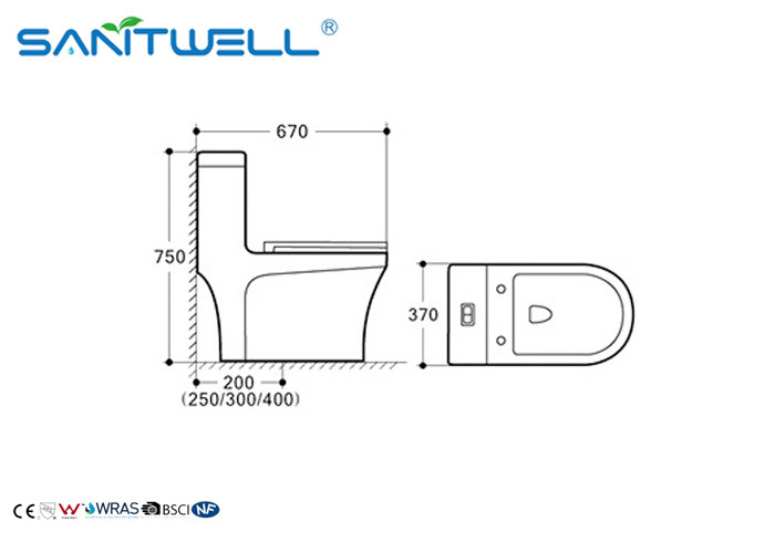 Famous Brand Siphonic WC Sanitary Side Water Flusher Ceramic Toilet