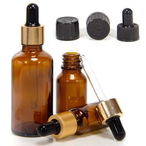China 15ml 30ml Amber Essential Oil Dropper Brown Glass Bottles With Measurement Dropper wholesale