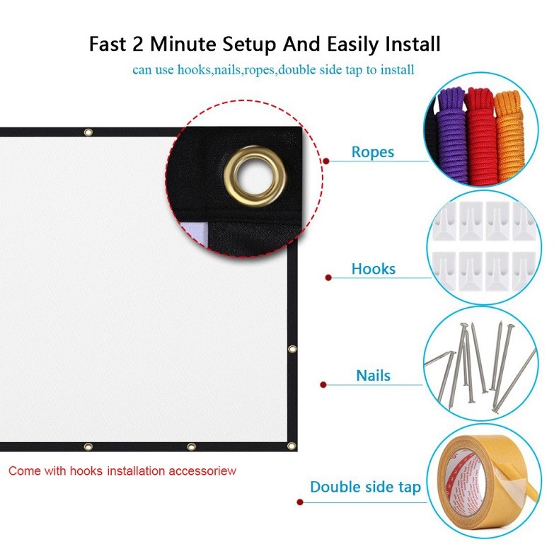 Spandex Material Custom Foldable Projector Screen Anti Wrinkle