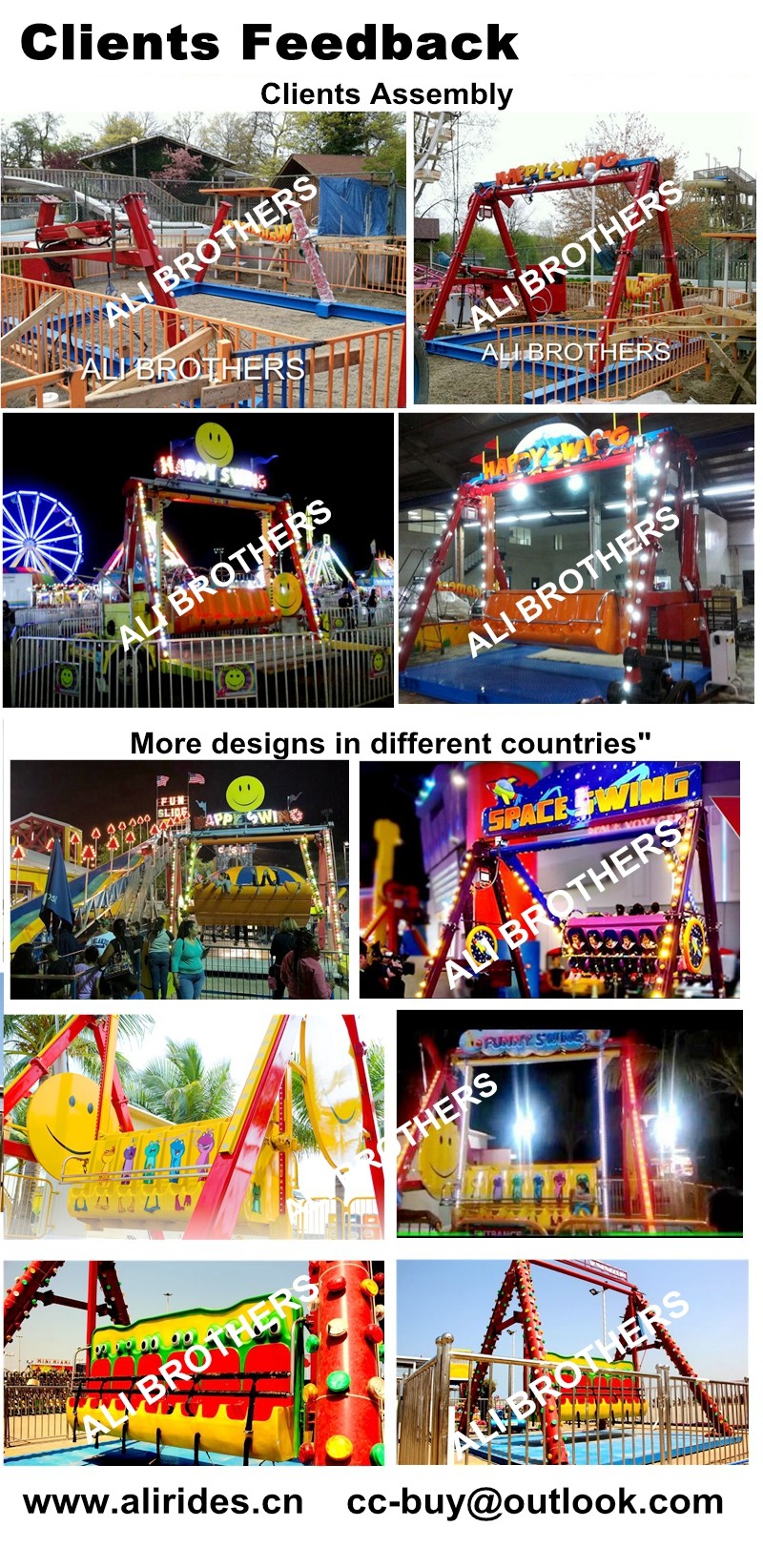 Funny outdoor amusement games machine happy swing rides