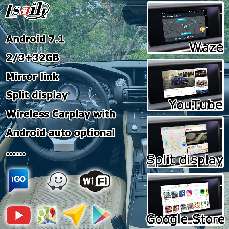Lexus RC350 RC300h RC200t RCF GPS Navigation Box video interface youtube Google play optional wireless carplay