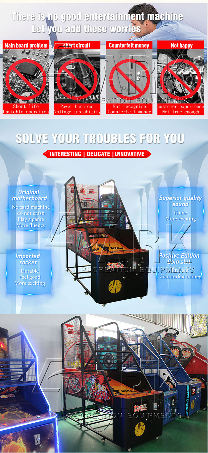Amusement Adult Arcade Basketball Game Machine Coin Operated Metal Material