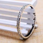 Sterling Silver Bangle Bracelet Hollowed Out Vintage Silver Jewelry(XH043359W)