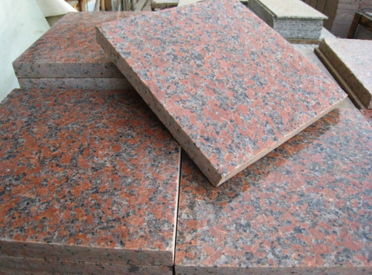 Maple Leaf Red Polished Honed Granite Stone Tiles For Wall Stairs