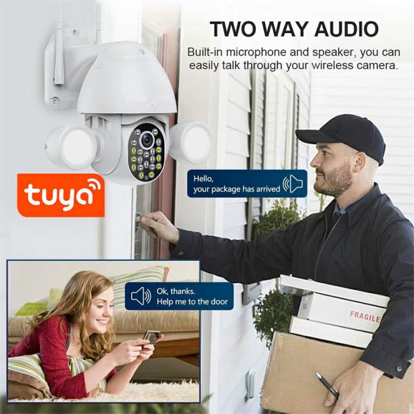 Tuya Smart Life Google Alexa PTZ 1080P 2MP HD Waterproof Outdoor IP Camera P2P WiFi Security Camera CCTV Surveillance