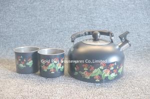 China OEM Flower Painting Stainless Steel Tea Pot Buzzing Whistle Kettle wholesale