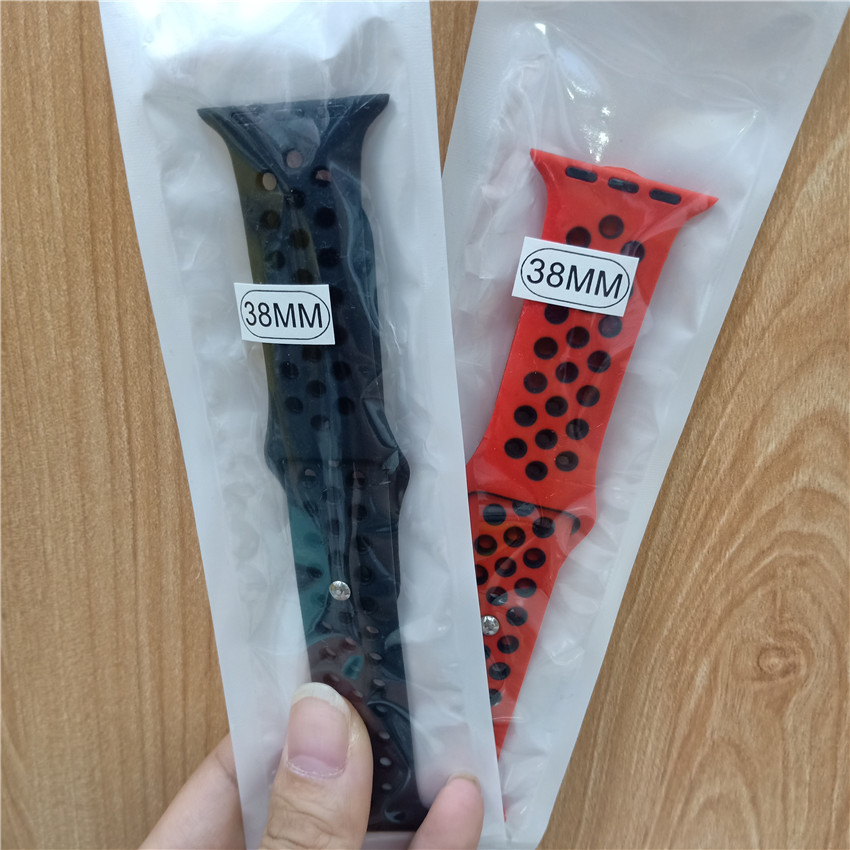 Rubber Silicone Watch Strap For Iwatch Apple Adjustable 38/40mm 42/44mmSilicone Adjustable Watch Strap