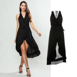 China 2019 New Fahion Halter Neck Wrap Dress for Women wholesale