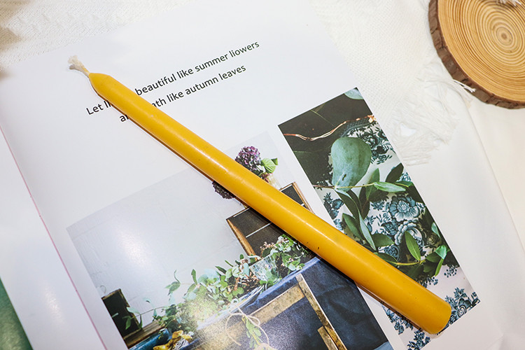 8 Inch 10 Inch Colored Beeswax Taper Candles Christmas Gold For Dinner