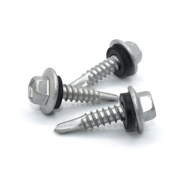 ISO Standard M3 M4 12mm Length Yellow Black Zinc Plated Hex Washer Head Self-Drilling Screw for Wood