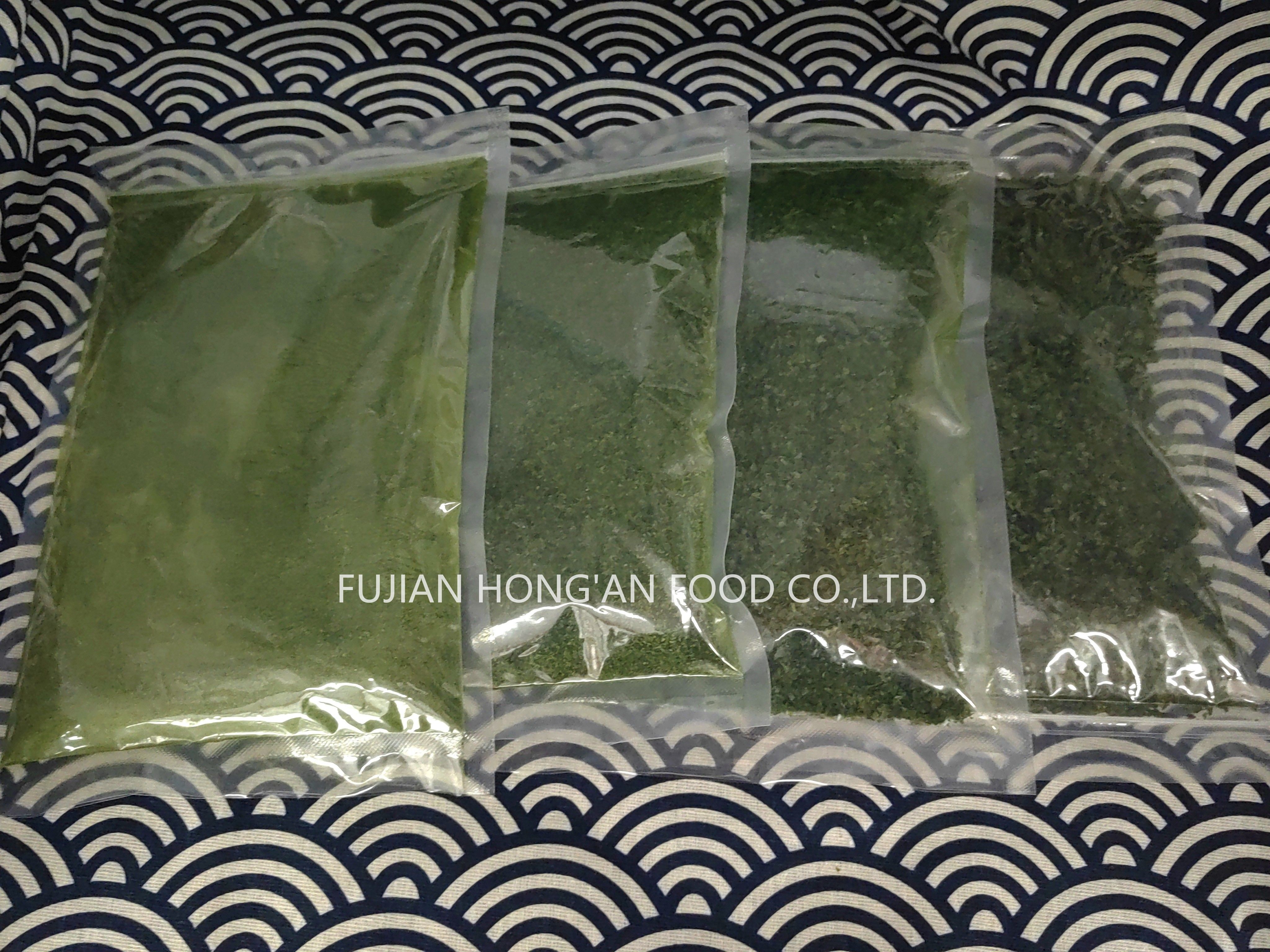 Food Grade Nutrient Rich Green Aonori Dried Seaweed Dry Processed Crispy Snack with Umami Flavor