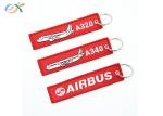 Letter Embroidered KeychainTag Rectangle Shape Twill Background Fabric
