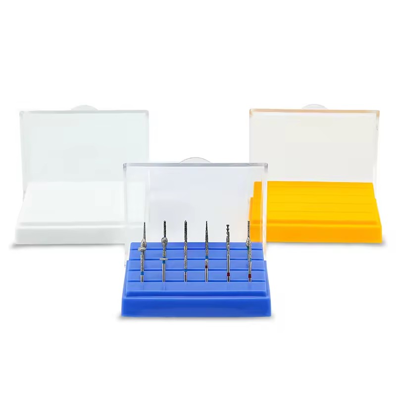 24 Holes Dental Disinfection Bur Box Different Color Diamond Bur Holder Plastic Dental Burs Holder