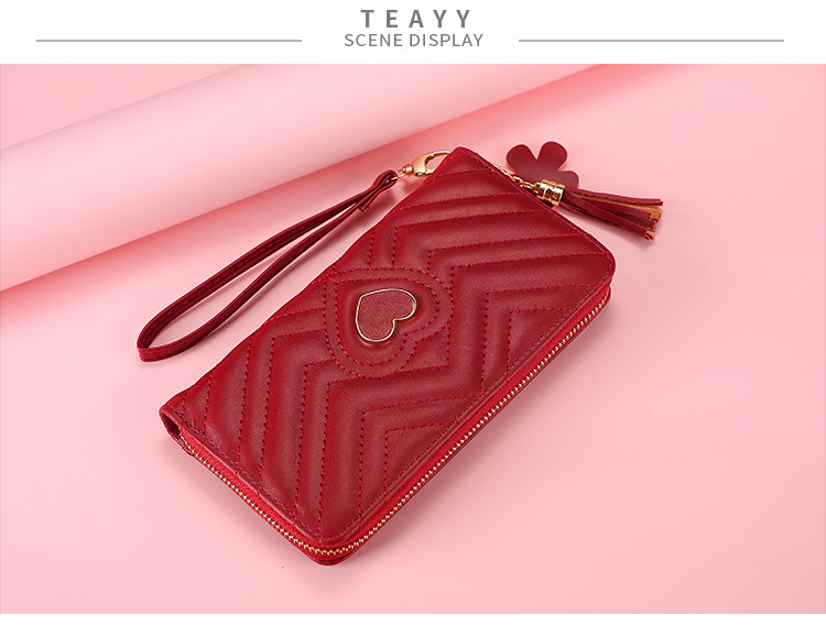 Fashion Style Long Wallets for Women PU Leather Tassel Coin Purse Card Holder Clutch