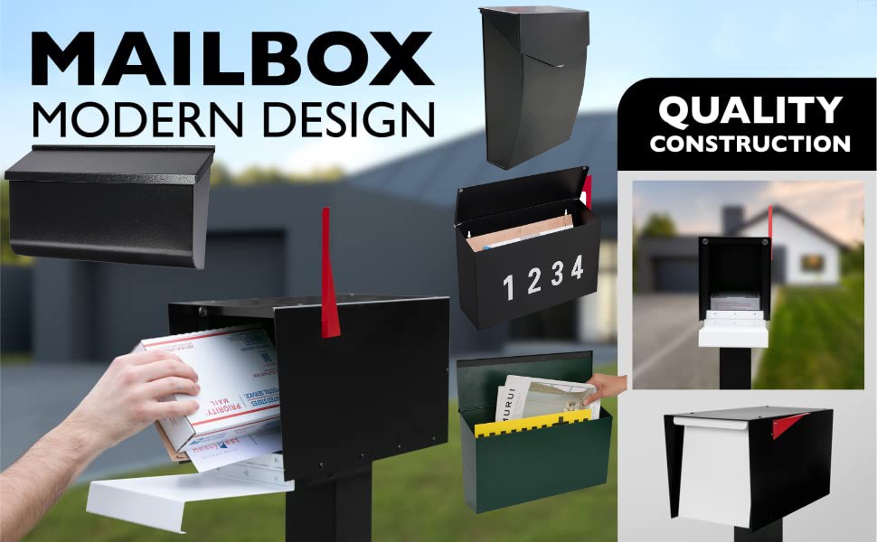 Custom Logo Printed Steel Mailbox with Extra Large Capacity and Wall Mount