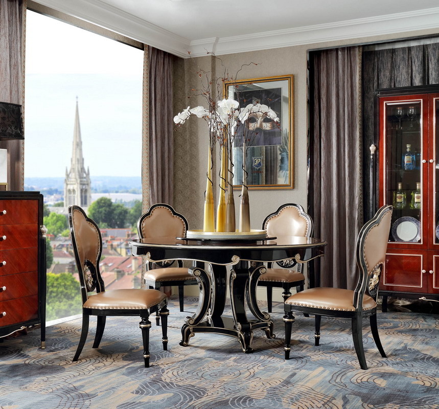 Luxury Villa house office Furniture Ebony wood Book cabients and Reading desk in glossy painting with Writing chairs