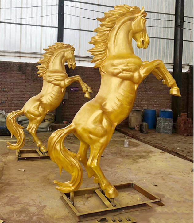 Custom Large Outdoor Brass Horse Statue 3 Meter Height Plaza Decoration