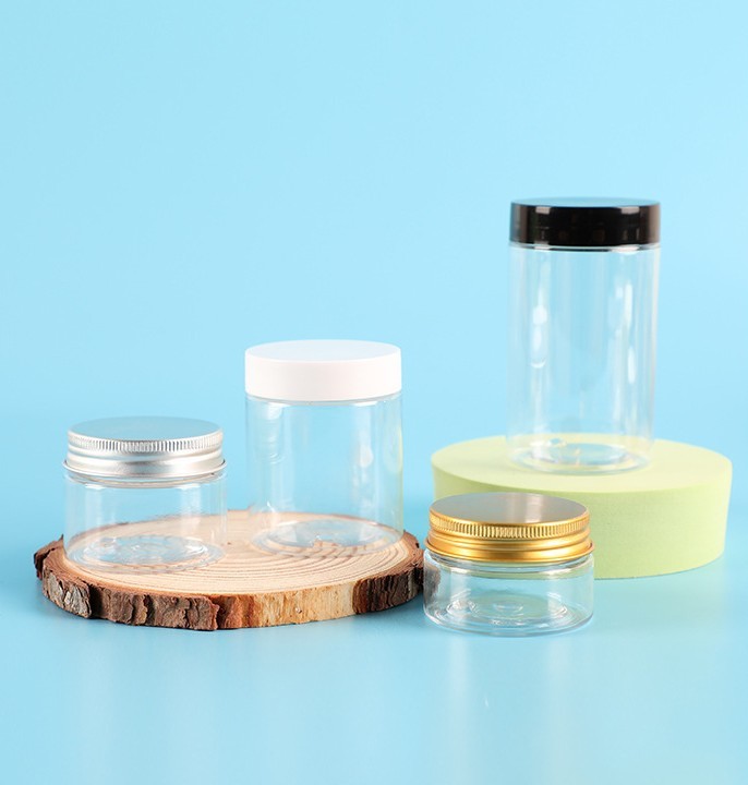 Customized Plastic Jar Container With Printed Logo