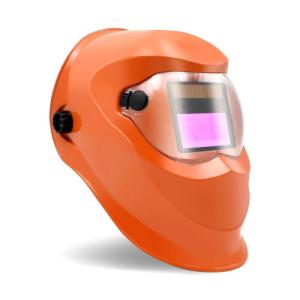 China Orange Self Darkening Welding Helmet Solar Cells Auto Dimming PC Protect wholesale
